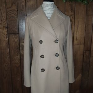 Banana Republic VINTAGE Small Tan Camel Double-breasted CLASSIC wool coat LNWOT